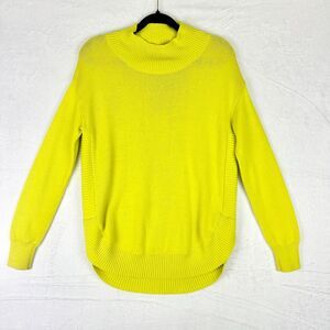 Zaket & Plover Cotton Cashmere Mock Sweater Size Small Chartreuse